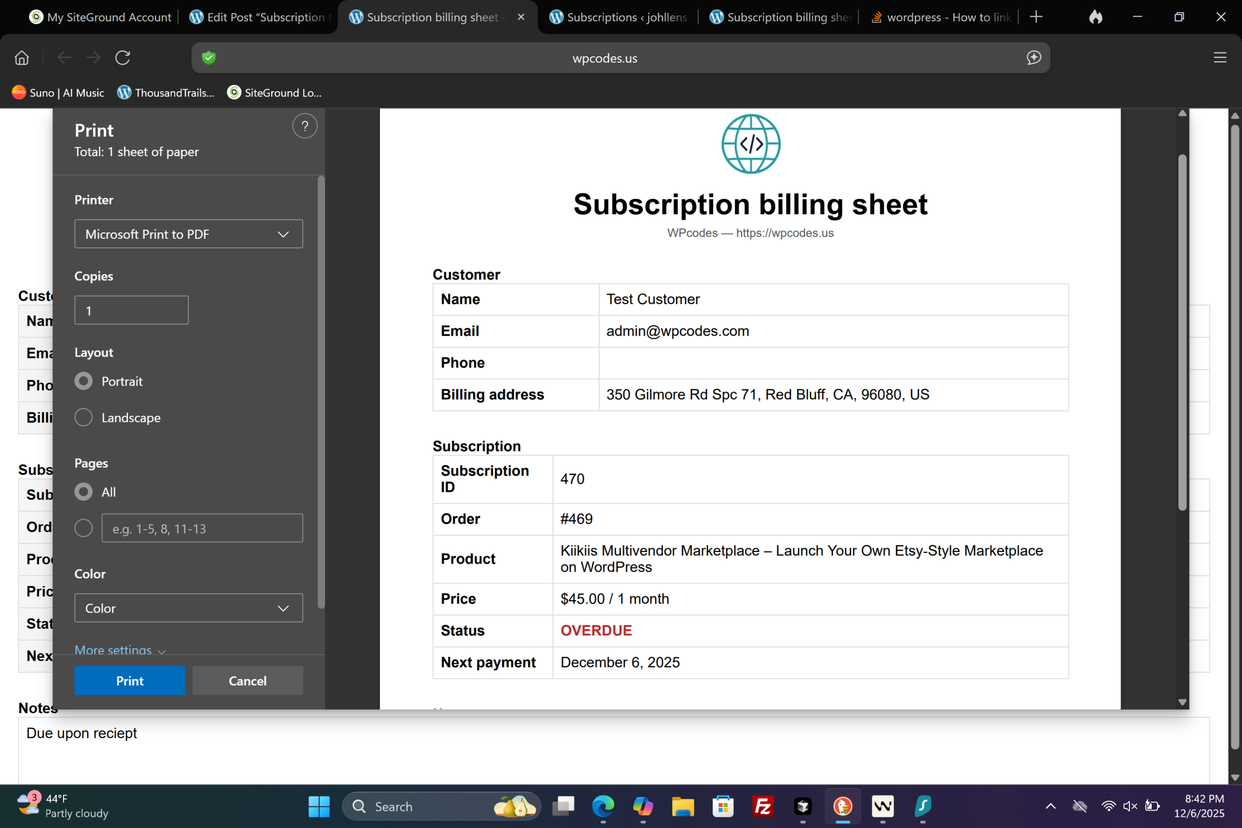 Woo Custom Subscriptions- Instant Digital Download 5 Websites (Plugin Only) - Image 2