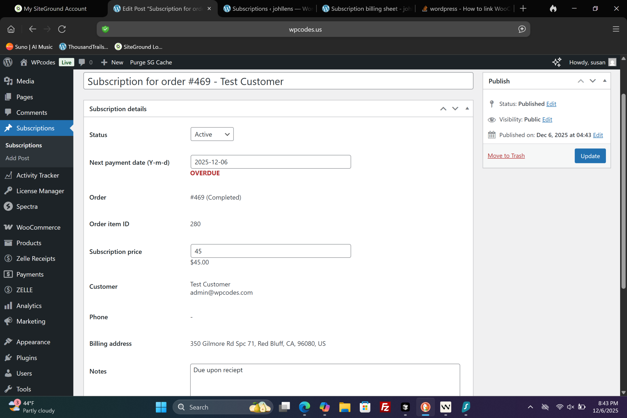 Woo Custom Subscriptions- Instant Digital Download 5 Websites (Plugin Only) - Image 4